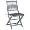 vidaXL Folding Outdoor Chairs 4 pcs with Cushions Solid Acacia Wood
