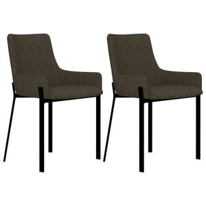vidaXL Dining Chairs 2 pcs Brown Fabric