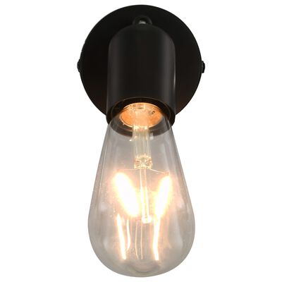 vidaXL Spot Lights 2 pcs with Filament Bulbs 2 W Black E27