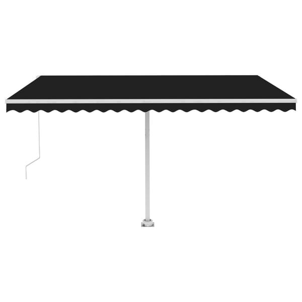 vidaXL Freestanding Manual Retractable Awning 450x300 cm Anthracite