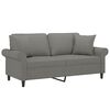 vidaXL 2-Seater Sofa with Pillows&Cushions Dark Grey 140 cm Fabric