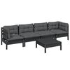 vidaXL 5 Piece Garden Lounge Set with Cushions Solid Pinewood