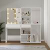 vidaXL LED Dressing Table with 2 Cabinets High Gloss White Engineered Wood
