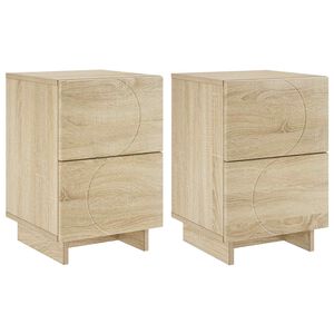 vidaXL Bedside Cabinet 2 pcs Sonoma Oak 33.5 x 34.5 x 50 cm