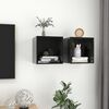 vidaXL Wall Cabinets 2 pcs High Gloss Black 37x37x37 cm Engineered Wood