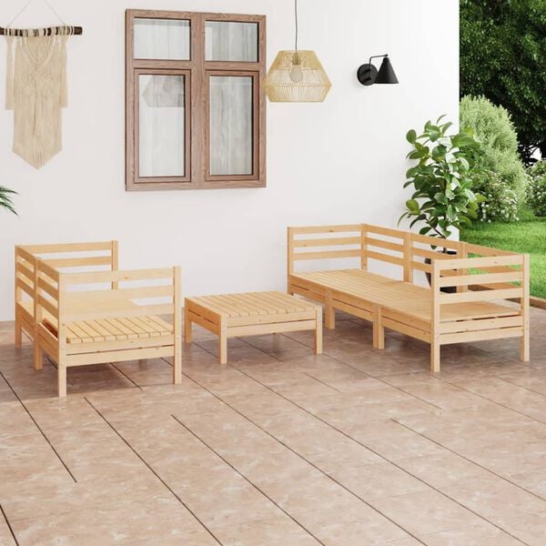 vidaXL 6 Piece Garden Lounge Set Solid Pinewood