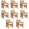 vidaXL Garden Dining Chairs 8 pcs with Cushions Solid Wood Acacia