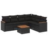 vidaXL Patio Sofa Set 6-Seaters Black