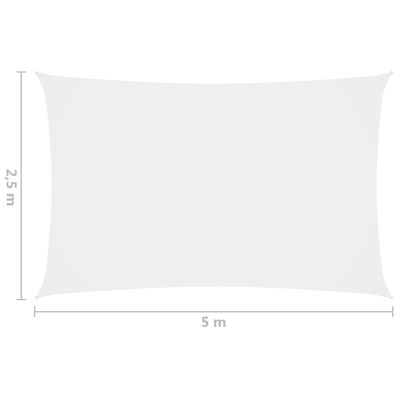 vidaXL Sunshade Sail Oxford Fabric Rectangular 2.5x5 m White