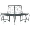 vidaXL Tree Bench 4-Seater 160 x 80 x 89 cm Steel Silver Grey