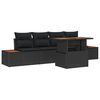 vidaXL Garden Sofa Set 5 pcs Black Poly rattan