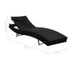 vidaXL Sun Loungers 2 pcs with Table Poly Rattan and Textilene Black