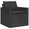 vidaXL 4 Piece Garden Sofa Set with Cushions Black Poly Rattan
