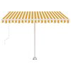 vidaXL Freestanding Manual Retractable Awning 300x250 cm Yellow/White