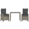 vidaXL 5 Piece Garden Dining Set with Cushions Grey Poly Rattan