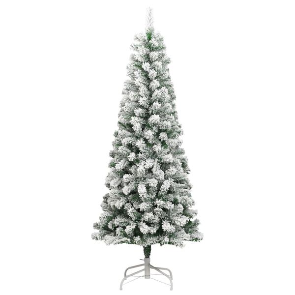 vidaXL Artificial Hinged Christmas Tree 300 LEDs & Flocked Snow 180 cm