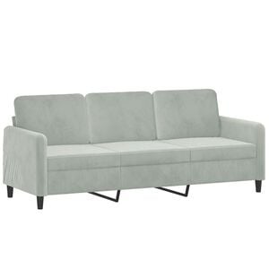 vidaXL 3-Seater Sofa Light Grey 180 cm Velvet