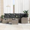 vidaXL Garden Sofa Set with Cushion Manual 7 pcs Grey Poly rattan