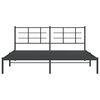 vidaXL Metal Bed Frame without Mattress with Headboard Black 180x200cm