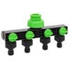 vidaXL 4-Way Tap Adaptor Green and Black 19.5x6x11 cm ABS & PP