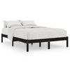vidaXL Bed Frame without Mattress Black Solid Wood Super King Size