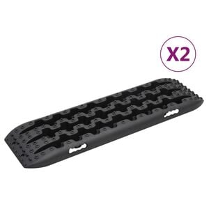 vidaXL Traction Boards 2 pcs Black 106x30,5x7 cm Nylon