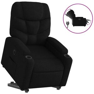 vidaXL Electric Stand up Recliner Chair Black Fabric