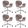 vidaXL Swivel Dining Chairs 4 pcs Taupe Fabric