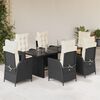vidaXL 9 Piece Garden Dining Set with Cushions Grey Poly Rattan