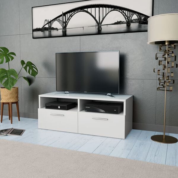 vidaXL TV Cabinet Engineered Wood 95x35x36 cm White