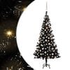 vidaXL Artificial Pre-lit Christmas Tree with Ball Set Black 120cm PVC