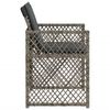 vidaXL Garden Chairs with Cushions 4 pcs Grey Poly Rattan