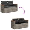 vidaXL 9 Piece Garden Sofa Set with Cushions Grey Poly Rattan