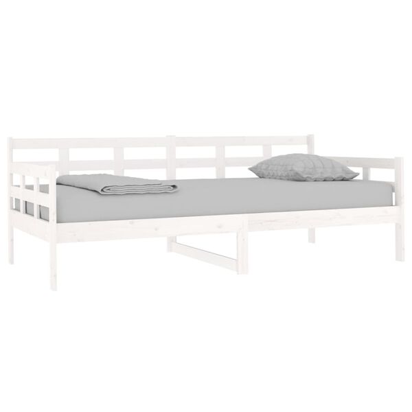 vidaXL Day Bed without Mattress White Solid Wood Pine 90x190 cm Single