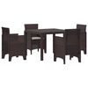 vidaXL Garden Dining Set 5 pcs Brown Polypropylene
