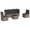 vidaXL 6 Piece Garden Sofa Set with Cushions Grey Poly Rattan