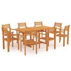 vidaXL 9 Piece Garden Dining Set Solid Teak Wood