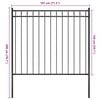 vidaXL Garden Fence Steel 1.7x1.5 m Black