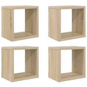 vidaXL Wall Cube Shelves 4 pcs Sonoma Oak 22x15x22 cm