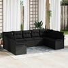 vidaXL Garden Sofa Set with Storage 9 pcs Black Poly Rattan
