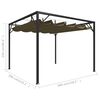 vidaXL Garden Gazebo with Retractable Roof 3x3 m Taupe 180 g/m²