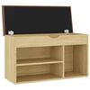 vidaXL Shoe Bench with Cushion Sonoma Oak 80x30x47 cm Engineered Wood