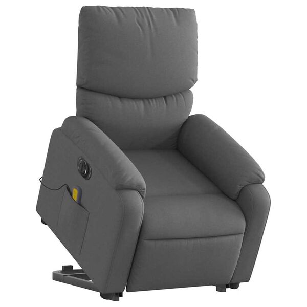 vidaXL Electric Stand up Massage Recliner Chair Dark Grey Fabric
