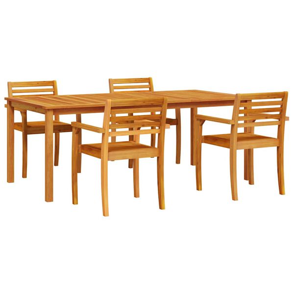 vidaXL Garden Dining Set 7 pcs Brown Solid Acacia Wood