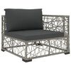vidaXL 6 Piece Garden Lounge Set with Cushions Poly Rattan Grey