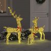 vidaXL Reindeer Family 3 pcs Warm white 68 x 26 x 127 cm Fabric