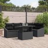 vidaXL Garden Sofa Set 6 pcs Black Poly Rattan & Powder-Coated Steel