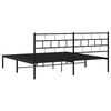 vidaXL Metal Bed Frame without Mattress with Headboard Black 180x200cm