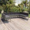 vidaXL 9 Piece Garden Lounge Set with Cushions Poly Rattan Grey