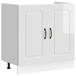 vidaXL Sink Base Cabinet "Kalmar" High Gloss White 80x46x81.5 cm